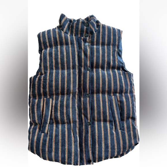 Urban Outfitters Jackets & Blazers - Urban Outfitters Arkansas Striped Corduroy Puffer Vest Women’s M Zip Up